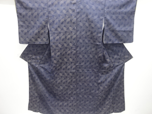 JAPANESE KIMONO / ANTIQUE OMESHI / TAISHO ROMAN STYLE / WOVEN CLASSICAL PATTERN